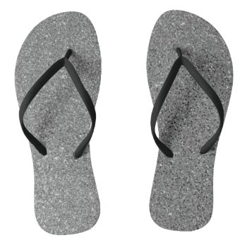 Chic Fashion Silver Glitter With Black Strap Flip Flops by Susang6 at Zazzle
