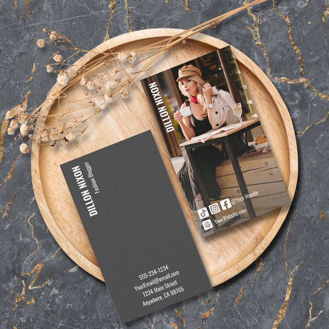 Chic Fashion Social Media Photo Business Card (Creator Uploaded)