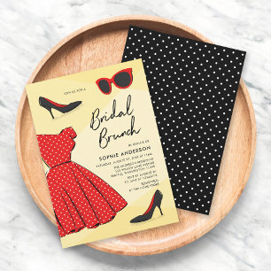 Chic Fashionable Bridal Brunch Invitation