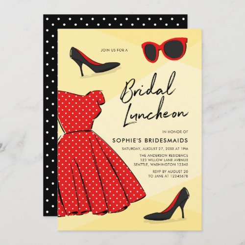 Chic Fashionable Bridal Luncheon Invitation