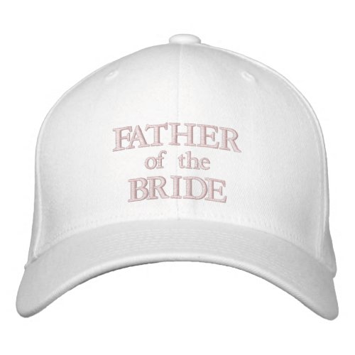 Chic Father of the Bride blush pink white wedding Embroidered Baseball Cap