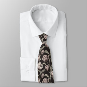Chic Fathers Day Gift Tulip Floral Neck Tie
