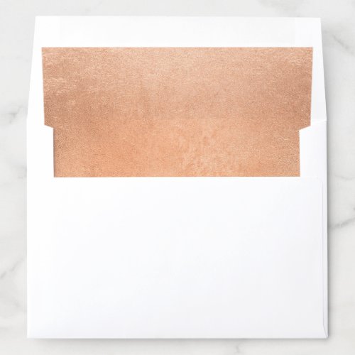 Chic Faux Copper Foil Wedding Envelope Liner