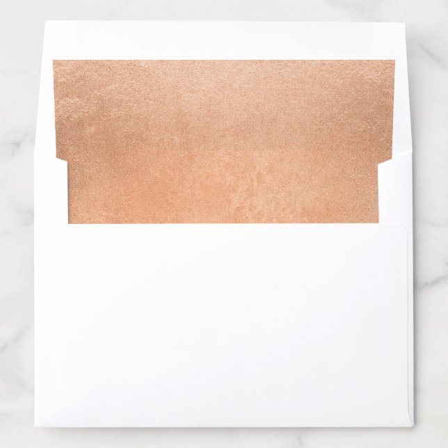Chic Faux Copper Foil Wedding Envelope Liner (In Envelope)