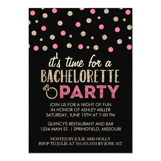 Glitter Bachelorette Invitations 3