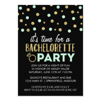 Chic Faux Glitter Bachelorette Party Invitations