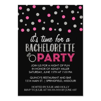 Chic Faux Glitter Bachelorette Party Invitations
