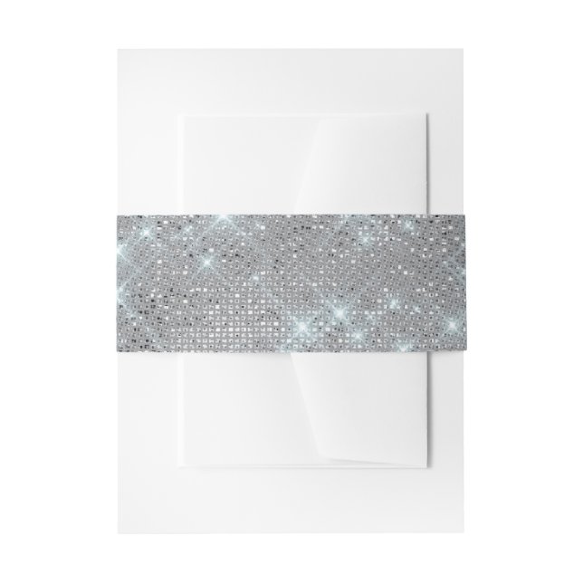 Chic Faux Glitter Sparkling Diamonds Bridal Shower Invitation Belly Band (Front Example)