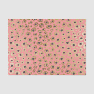 Chic Faux Gold and Black Cheetah Print on Coral Tissue Paper