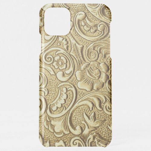 Chic Faux Gold Antique Baroque Flowers Pattern iPhone 11 Pro Max Case
