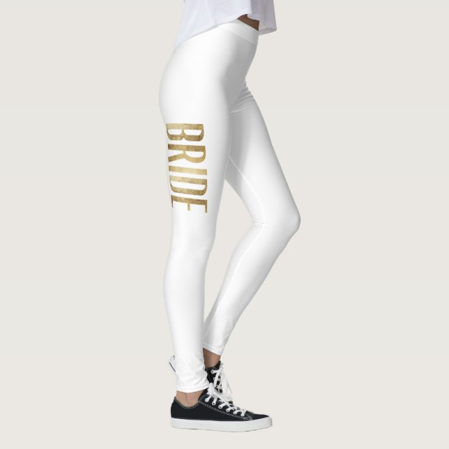 Chic Faux Gold Bride Bachelorette Party Leggings (Right)