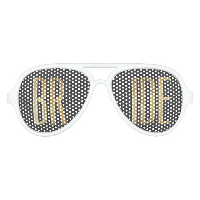 Chic Faux Gold Bride Sunglasses (Front)
