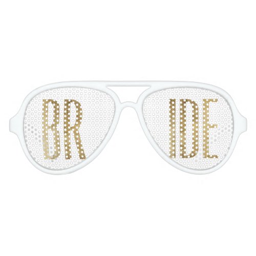 Chic Faux Gold Bride Sunglasses
