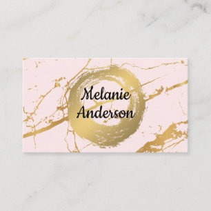 Chic Faux Gold Brushed Gold Marble Business Card