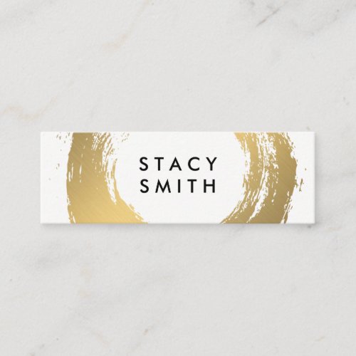 Chic Faux Gold Brushed Mini Business Card