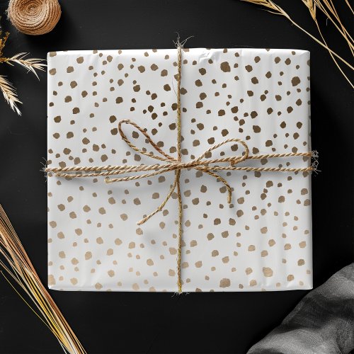 Chic Faux Gold Dot Pattern Wrapping Paper Sheets