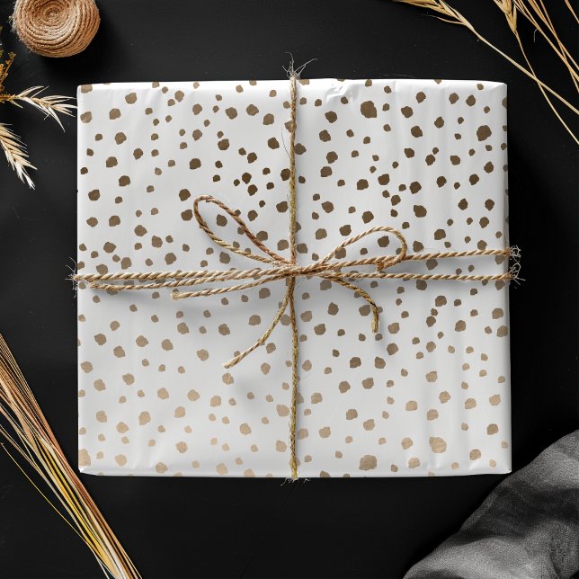 Chic Faux Gold Dot Pattern Wrapping Paper Sheets (Creator Uploaded)