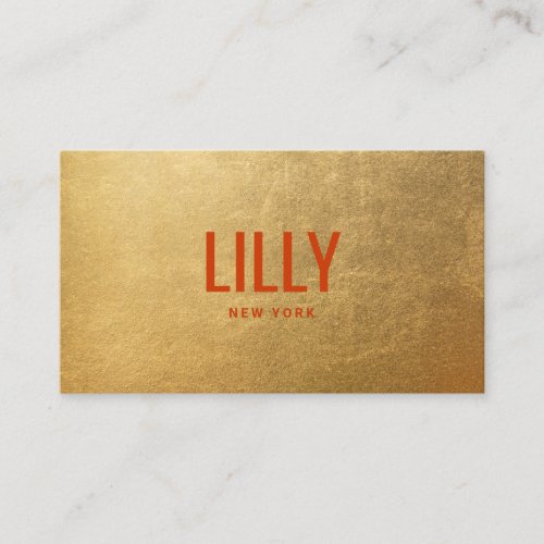 Chic Faux Gold Foil Bold Modern Typography  Business Card