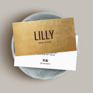 Chic Faux Gold Foil Bold Modern Typography Business Card