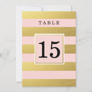CHIC FAUX GOLD FOIL Pink TABLE NUMBER CARDS