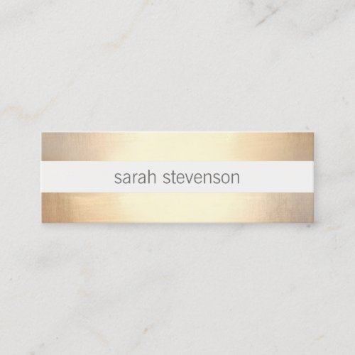 Chic Faux Gold Foil Striped Modern Mini Business Card