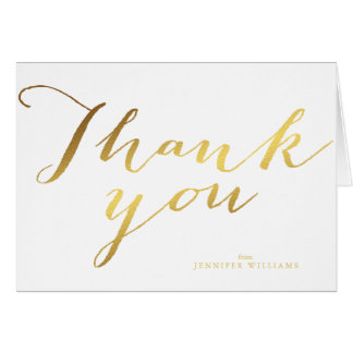 Chic Faux Gold Foil Thank You Notes