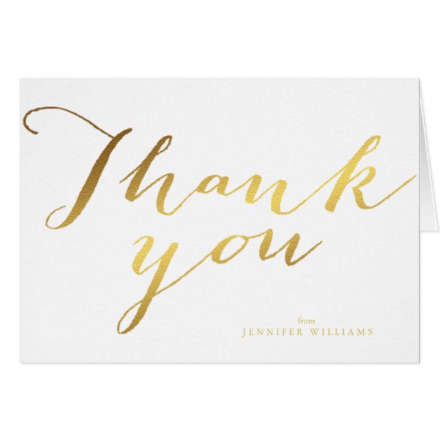 Chic Faux Gold Foil Thank You Notes