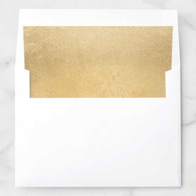 Chic Faux Gold Foil Wedding Envelope Liner (In Envelope)