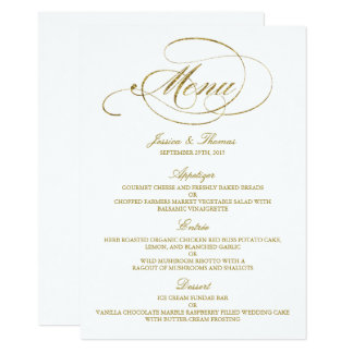 Wedding Menu Cards Zazzle