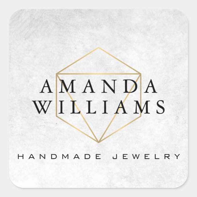 Chic Faux Gold Gemstone Jewelry Designer Stickers (Front)