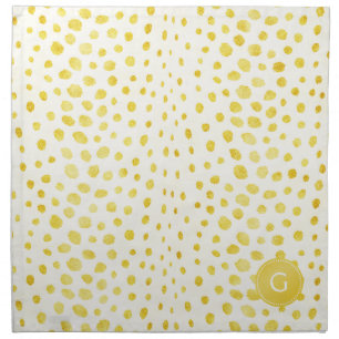 Chic faux gold glitter cheetah print monogram cloth napkin