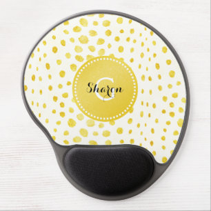 Chic faux gold glitter cheetah print monogram gel mouse pad