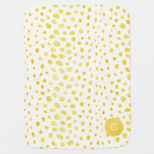Chic faux gold glitter cheetah print monogram swaddle blanket