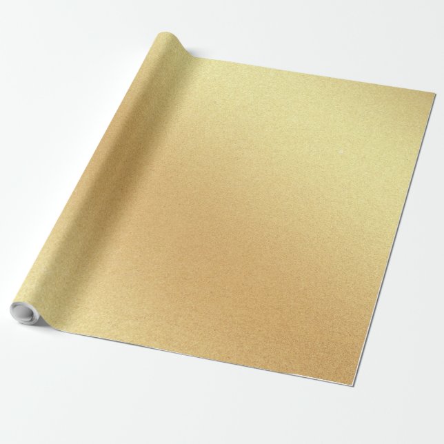 Chic Faux Gold Glitter Elegant Modern Glossy Gift Wrapping Paper (Unrolled)