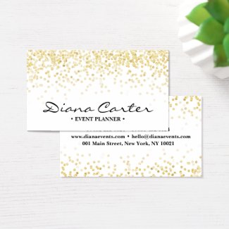 Chic faux gold glitter elegant white professional business card