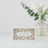 Chic Faux Gold Leaf Circle Gray Business Card (Standing Front)