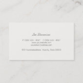 Chic Faux Gold Leaf Circle Gray Business Card (Back)