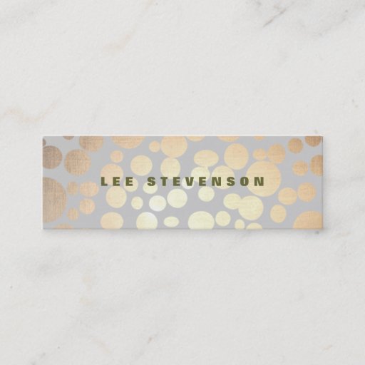 Customizable Chic Faux Gold Leaf Circle Pattern Business Card