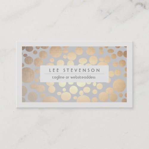 Chic Faux Gold Leaf Circle Pattern Business Card
