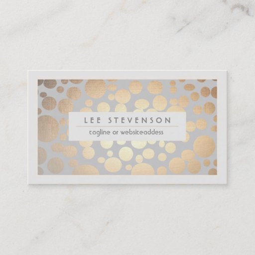 Customizable Chic Faux Gold Leaf Circle Pattern Business Card