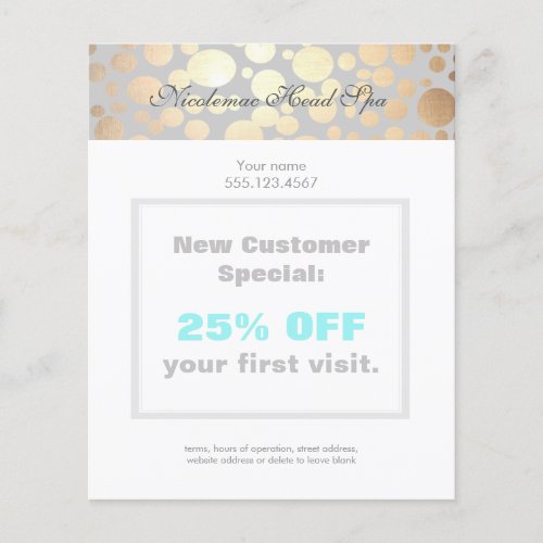 Chic Faux Gold Leaf Circle Pattern Flyer