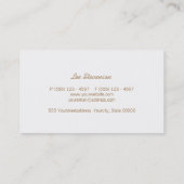 Chic Faux Gold Leaf Circle Pattern Linen Look Business Card (Back)