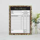 Chic FAUX Gold Leopard Print Boutique Order Form (Standing Front)