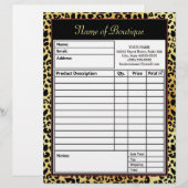 Chic FAUX Gold Leopard Print Boutique Order Form (Front/Back)