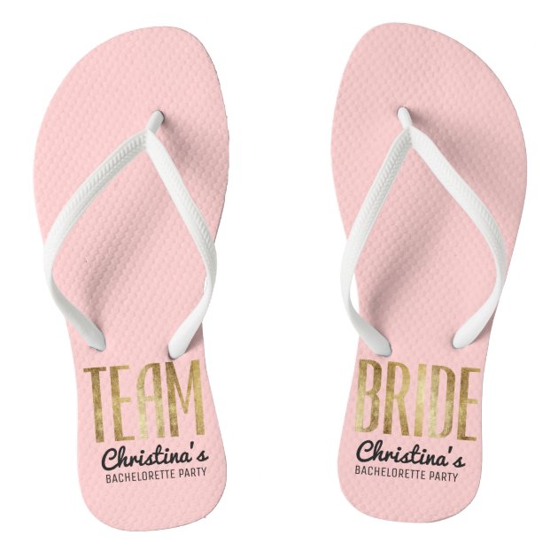 rose gold wedding flip flops