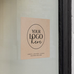 Chic Faux Kraft Business Custom Logo Window Cling