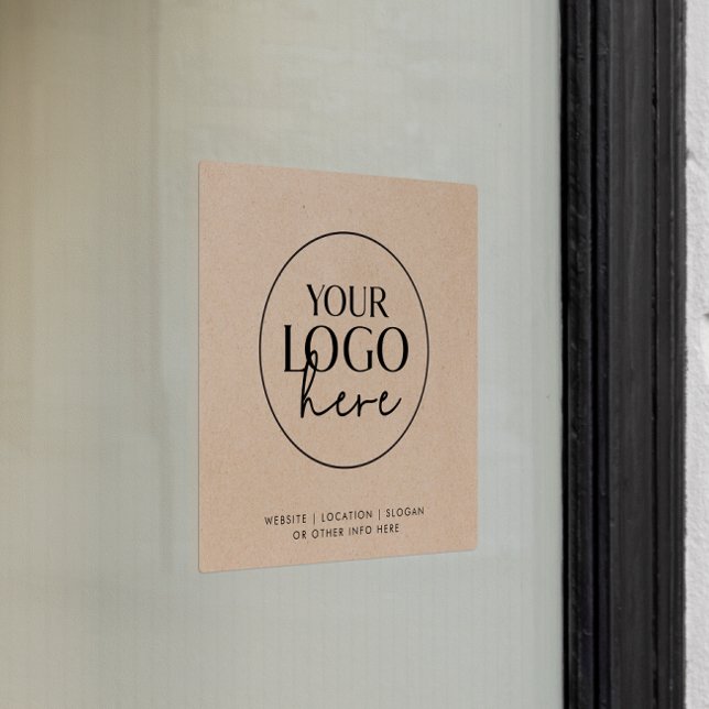 Chic Faux Kraft Business Custom Logo Window Cling (Creator Uploaded)