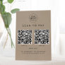 Chic Faux Kraft Business Logo 2 Apps Scan To Pay Pedestal Sign