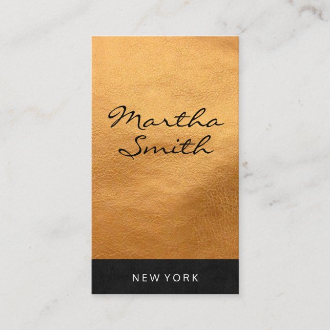 Chic Faux Leather | Executive Business Card (Front)