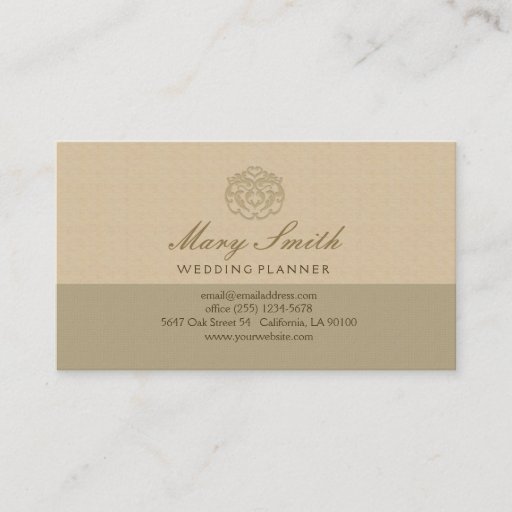 Customizable Chic Faux Linen Emboss Business Card